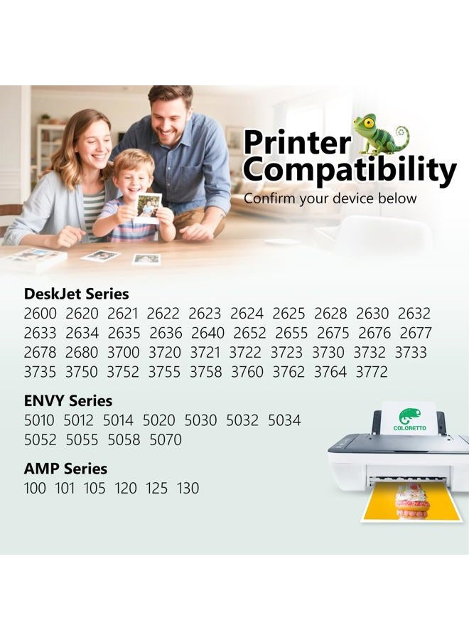 COLORETTO Remanufactured Ink Cartridges Replacement for HP 65XL 65 XL Combo Pack N9K04AN for Envy 5055 5052 5058 DeskJet 3755 2655 3720 3722 3723 3752 3758 2652 2624 High Yield (2 Black) - Image 2