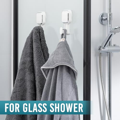 TAILI 4 Pack Suction Cup Hooks for Inside Shower, Powerful Vacuum Suction Shower Holders for Towel, Loofah, Clothes, Damage Free Hanging Versatile Utility Wall Hooks, Easy to Install and Remove, White - Image 3