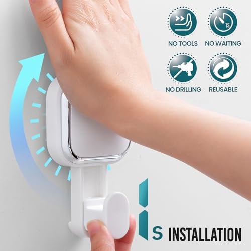 TAILI 4 Pack Suction Cup Hooks for Inside Shower, Powerful Vacuum Suction Shower Holders for Towel, Loofah, Clothes, Damage Free Hanging Versatile Utility Wall Hooks, Easy to Install and Remove, White - Image 2