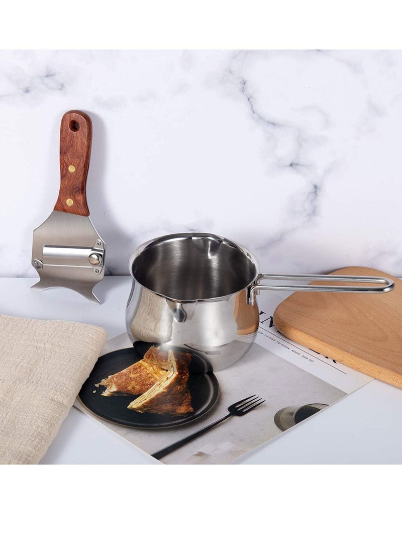 Truffle Slicer,  Multi-functional Stainless Steel Truffle Slicer Adjustable Butter Shaver with Wooden Handle for Truffle And Chocolate Curls