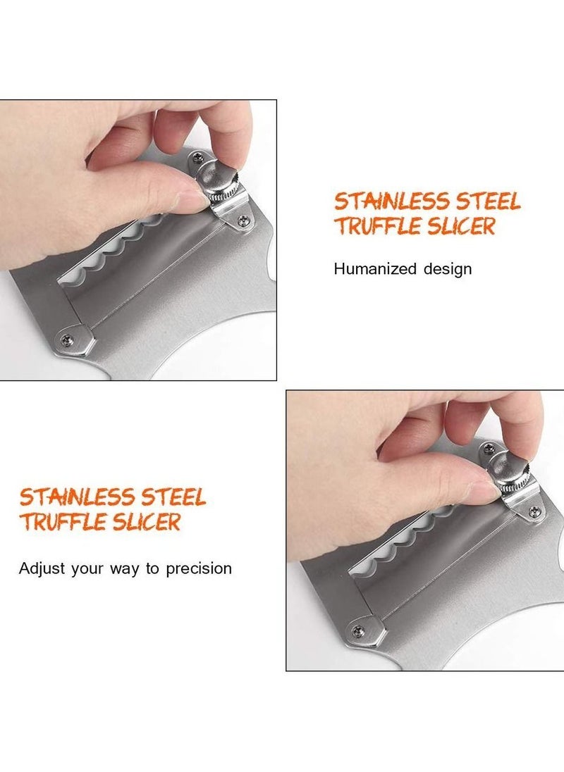 Truffle Slicer,  Multi-functional Stainless Steel Truffle Slicer Adjustable Butter Shaver with Wooden Handle for Truffle And Chocolate Curls