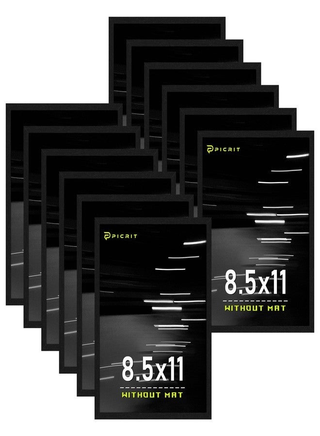 Picrit مجموعة إطارات صور Picrit مقاس 8.5 × 11 بوصة، 12 إطارًا، إطارات صور جدارية بدون إطار داخلي، عرض صور متعدد لتزيين المنزل، أسود - Image 1