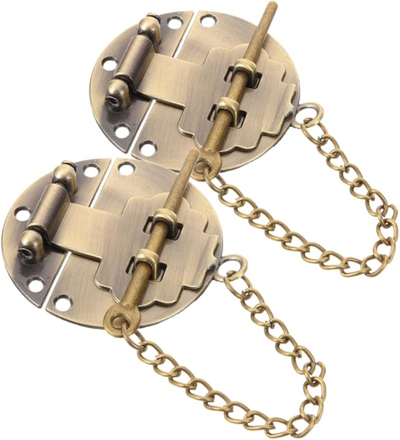 Jojofuny 5 Pack Vintage Jewelry Box Hasp Lock With Chain Decorative Wooden Box Buckle - Image 5