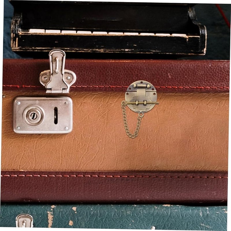 Jojofuny 5 Pack Vintage Jewelry Box Hasp Lock With Chain Decorative Wooden Box Buckle - Image 3