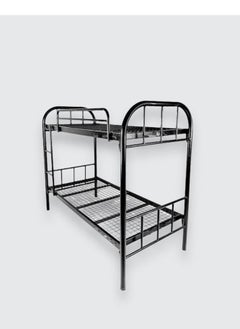 l'elefante l'elefante Metal Bunk Bed – Double Decker Iron Frame – 90x190 cm – Heavy-Duty Steel Bed for Rooms, Labor Camp, Dormitory & Kids – Space Saving, Easy to Assemble – Black  - Image 1