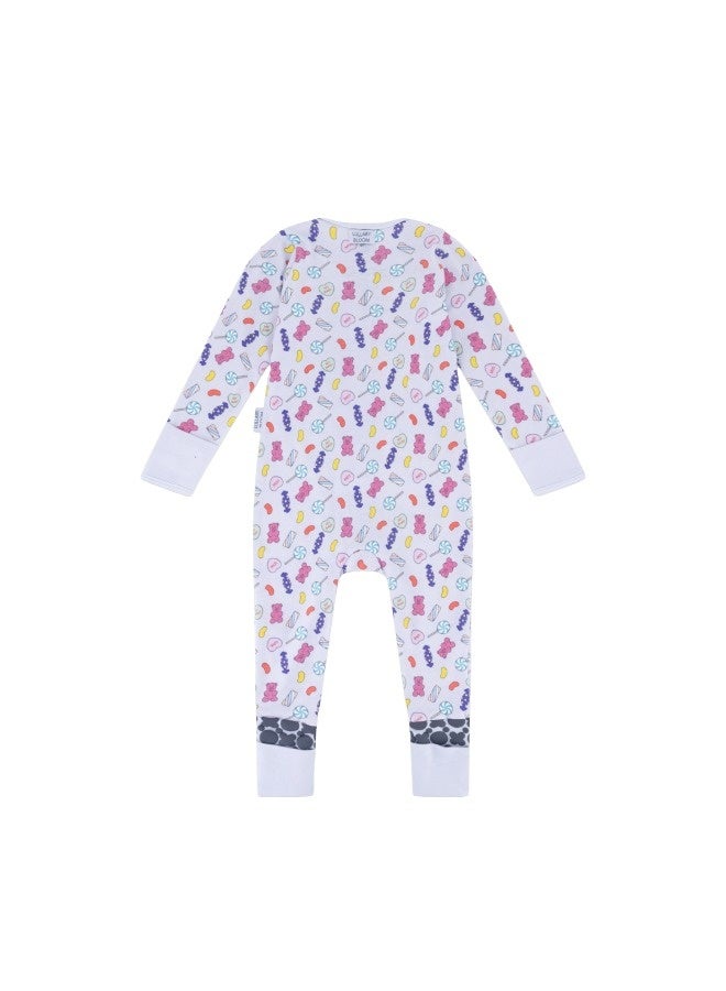 Lullaby Bloom Premium 100% Certified Organic Cotton Baby Essential Infant Sleepsuit Romper for Baby Girls and Boys Unisex Candy - 6-9 Months - Image 3