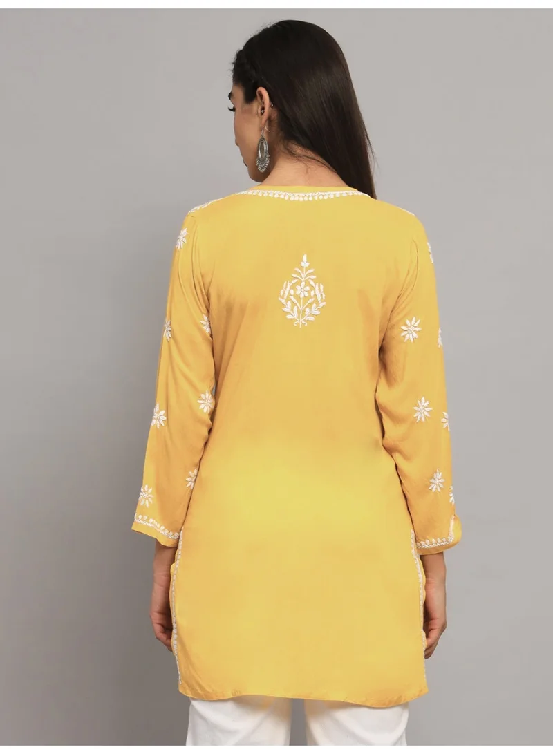 Alaya Hand Embroidered Chikankari Modal Kurti-AL3611