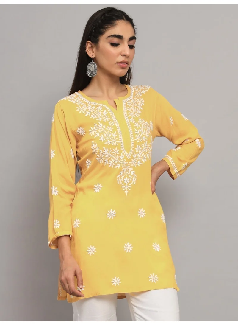 Alaya Hand Embroidered Chikankari Modal Kurti-AL3611