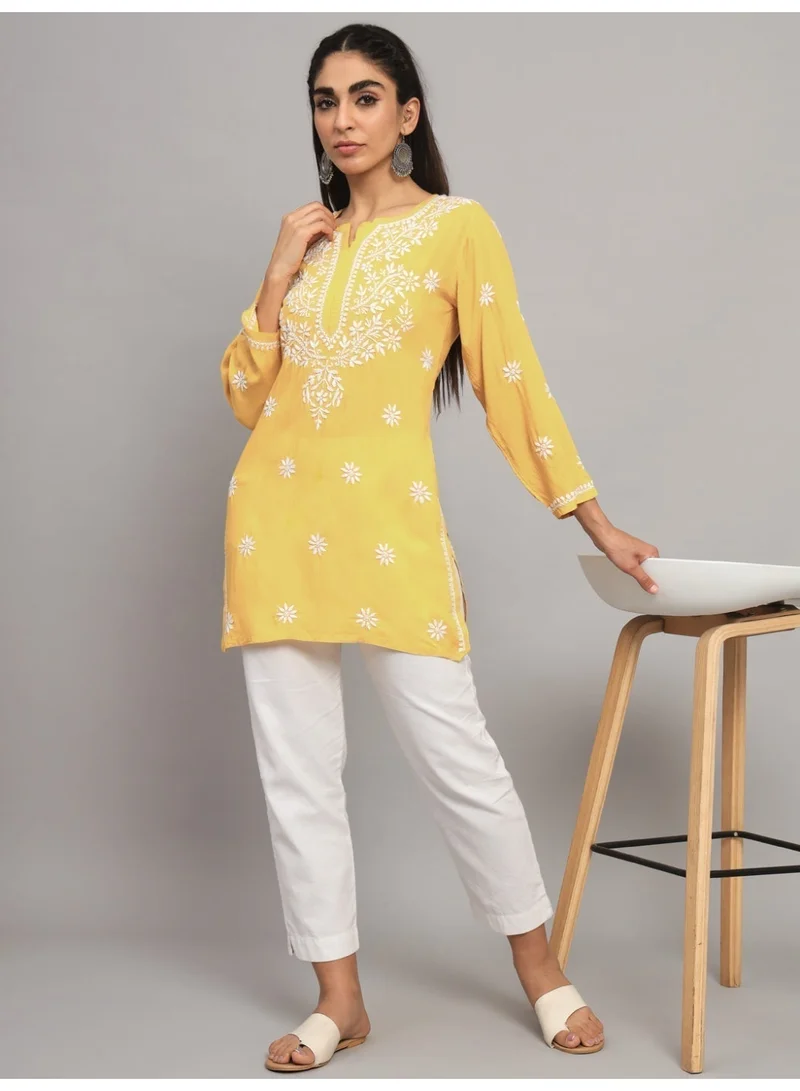 Alaya Hand Embroidered Chikankari Modal Kurti-AL3611