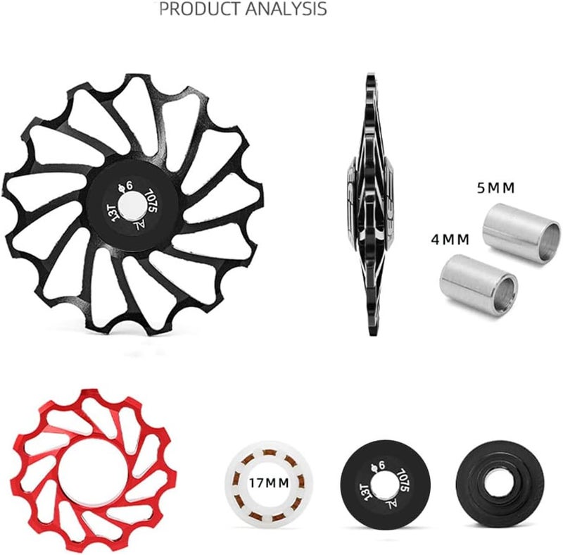 woobles Rear Derailleur Pulley, Bicycle Guide Wheel Bicycle Rear Derailleur Wheel Derailleur Pulley Bike Derailleur Pulley for Mountain Bike Bicycle Replacement 11T / 13T - Image 4