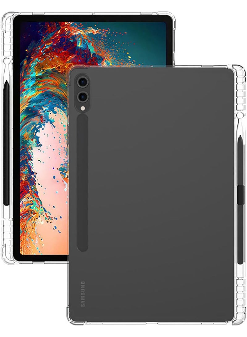 Rock Pow Clear Case for Samsung Galaxy Tab S9 FE+ / S9 FE Plus 12.4-Inch 2023 Case Ultra Clear Slim Case Soft TPU Lightweight Protective Back Cover with Pen Holder Anti Scratch Anti Slip for SM-X610/X616B - Image 3