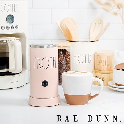 Rae Dunn Electric Milk Frother Steamer -Stylish Automatic Milk Steamer and Frother, Milk Warmer, Hot and Cold Foam Maker for Coffee, Latte, Cappuccino, Macchiato - 550 Watt (Blush) - Image 2