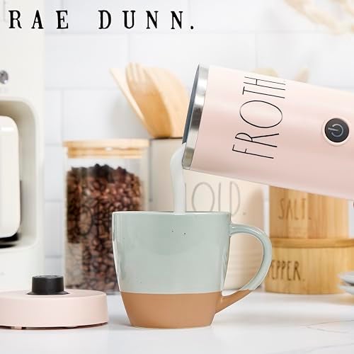 Rae Dunn Electric Milk Frother Steamer -Stylish Automatic Milk Steamer and Frother, Milk Warmer, Hot and Cold Foam Maker for Coffee, Latte, Cappuccino, Macchiato - 550 Watt (Blush) - Image 4