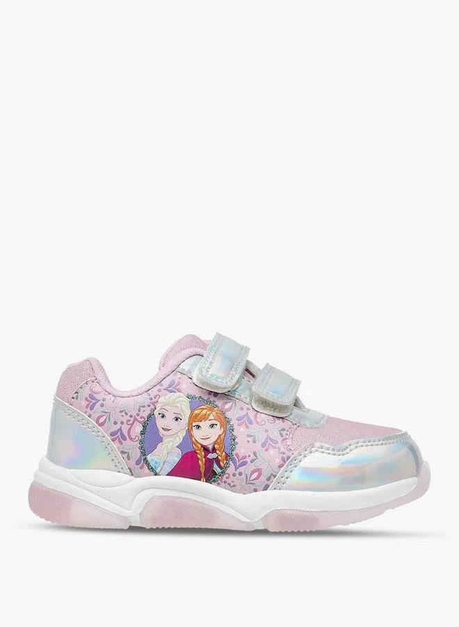 Disney Frozen Print Light-Up Sneakers with Hook and Loop Closure