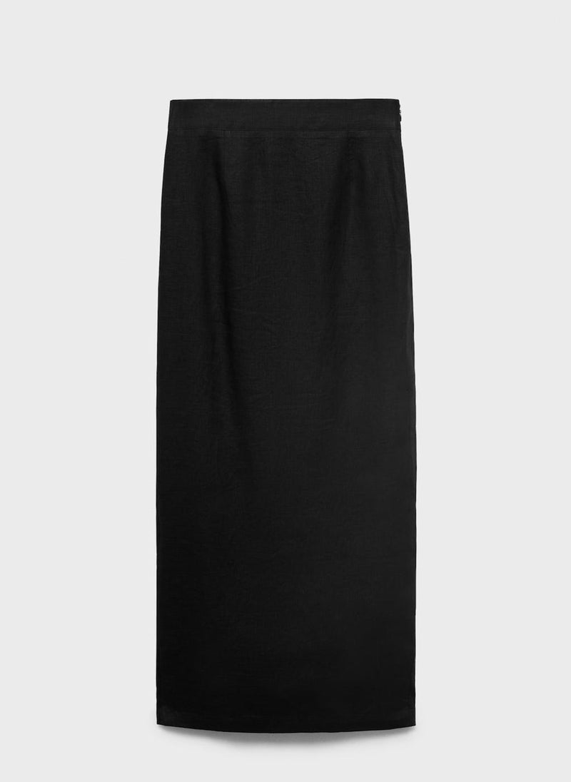 MANGO Linen Pencil Skirt  - Image 5