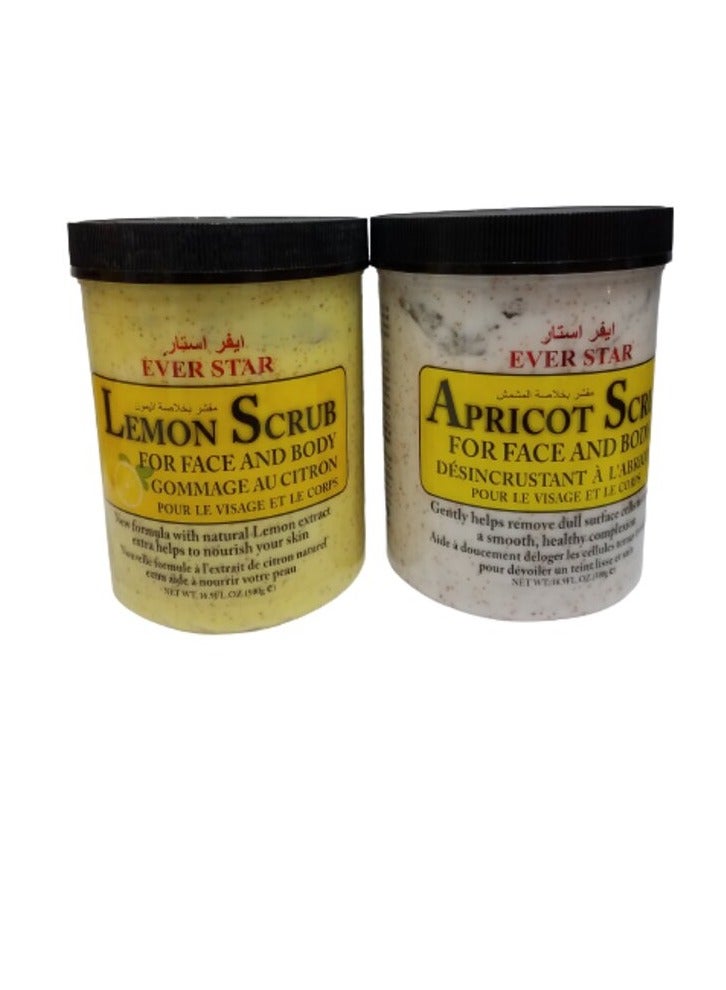 Ever star Lemon Body  Scrub 500 G + With Apricot Extract Body  Scrub 500 G  2 Pieces - Image 2