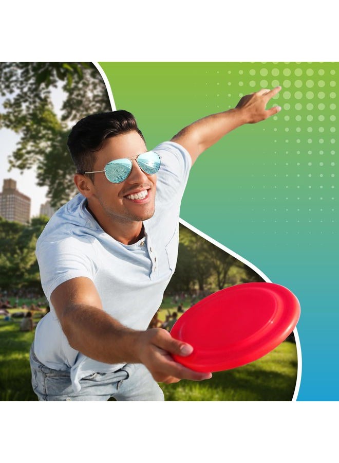 Fun Central AU203 10" Plastic Flying Disc, Assorted Flying Disk for Outside Play - Pack of 12 (red, White, Yellow, Blue) - Image 4