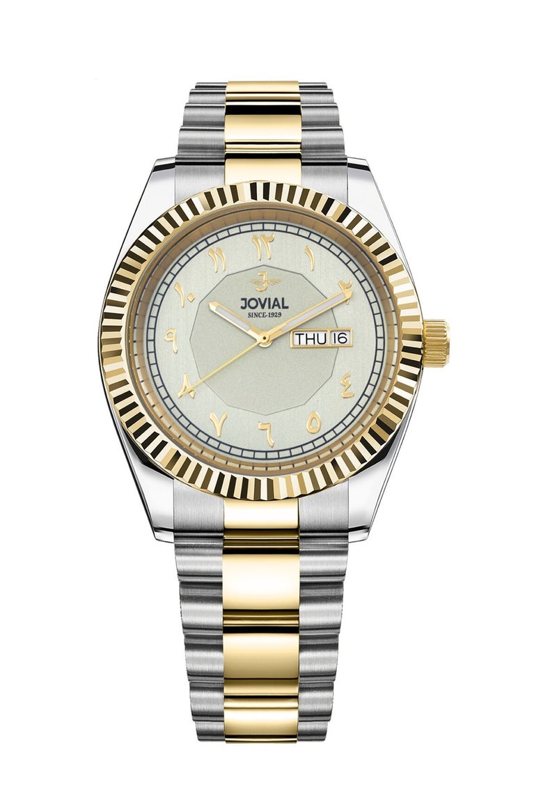 JOVIAL  2014 LTMQ 02 E , Women's Fashion Watch,  Stainless steel , 32 mm, Grey Dial, Fold Over Clasp, Day and Date Display - Image 1