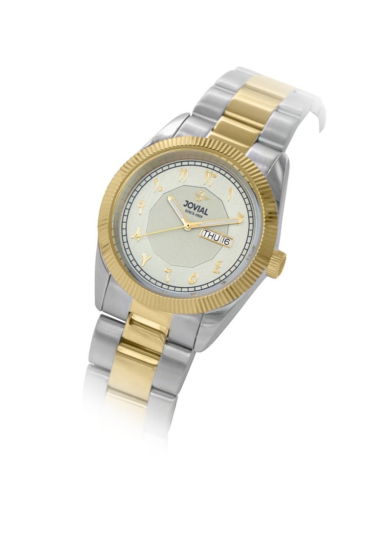 JOVIAL  2014 LTMQ 02 E , Women's Fashion Watch,  Stainless steel , 32 mm, Grey Dial, Fold Over Clasp, Day and Date Display - Image 2
