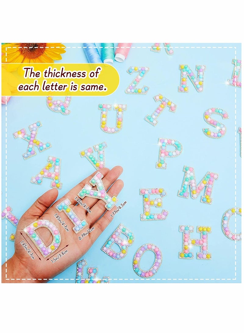 KASTWAVE Iron-on Transfers, Iron-on Letter A Z Pearl Rhinestone English Letter Patches Pearls Rhinestone Iron-on - Image 2