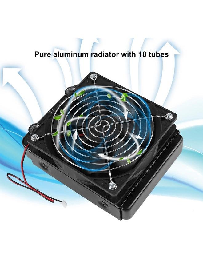 Thoraya - CPU Water Cooling Radiator G1/4 Thread Heat Row Radiator with Fan 18 Tubes (120mm) - Image 1