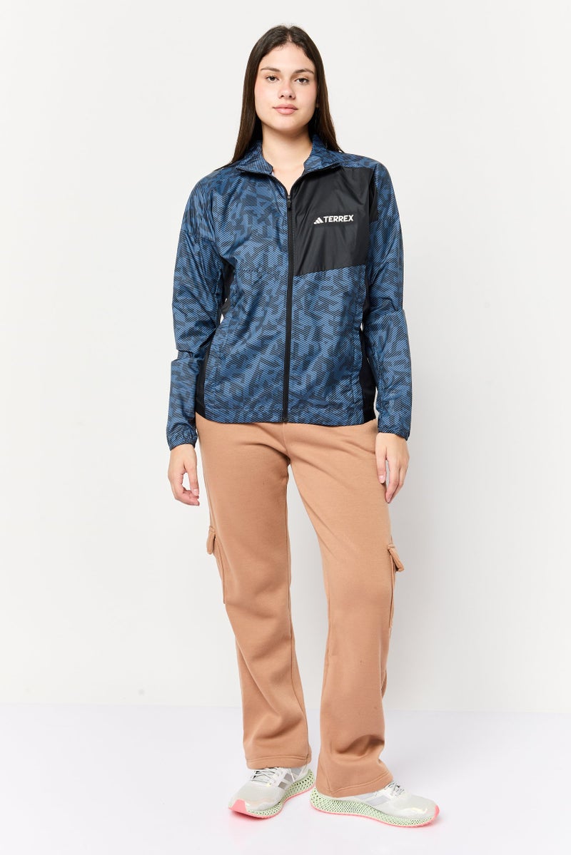 Adidas Women Sportswear Fit Long Sleeve Running Windbreaker Jacket, Multicolor - Image 2