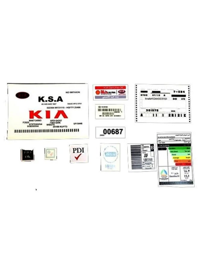 Vehicle Identification Stickers for Kia Rio 2017–2021 Water Resistant Exterior Decals with Stylish Design