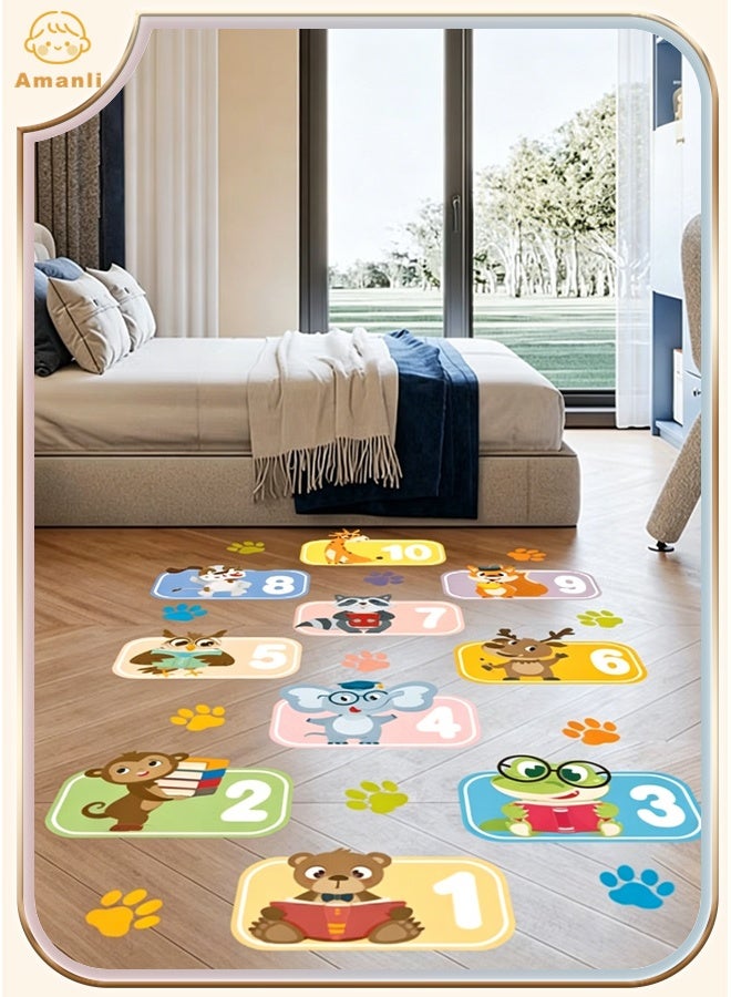 Amanli 3 Roll Animal Number Grid Floor Stickers with Colorful Animal Paw Prints, DIY Wall Stickers, Hopscotch Game Decals for Kids’ Bedroom, Classroom & Corridor Decor - Image 5