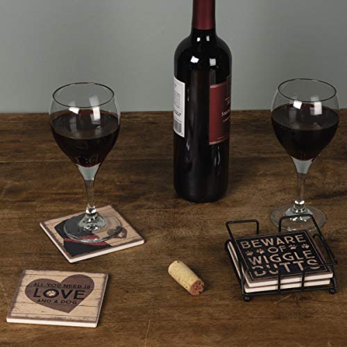Primitives by Kathy 39365 Stoneware Coasters, Love and a Dog - Image 4
