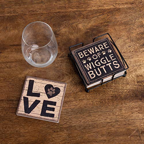 Primitives by Kathy 39365 Stoneware Coasters, Love and a Dog - Image 3