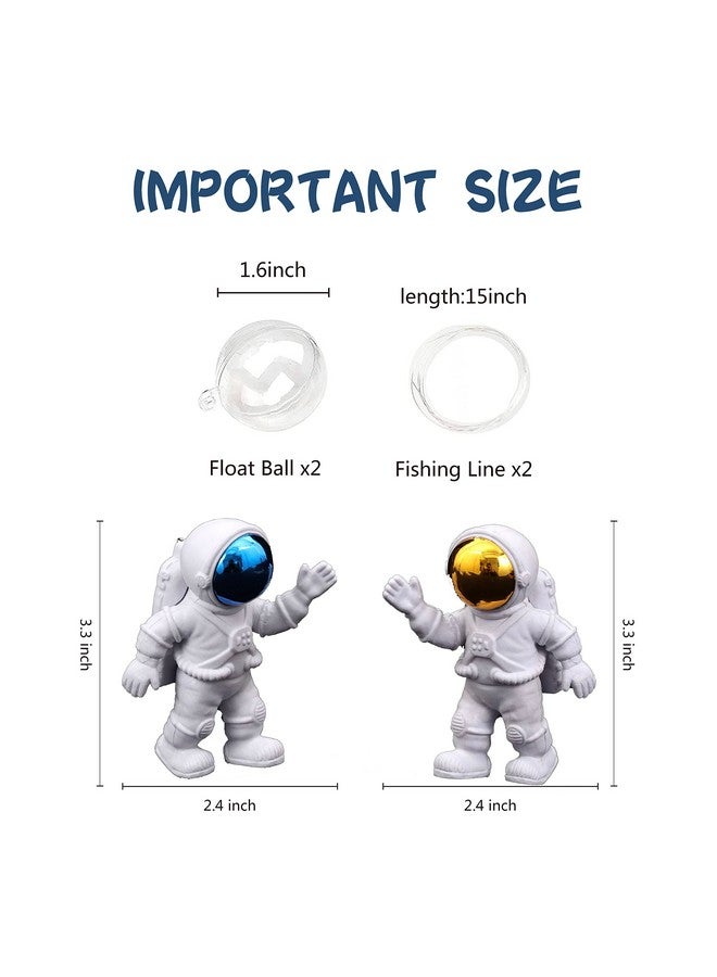Floating Fish Tank Decorations, Aquarium Decorations Fish Tank Accessories, Suitable for All Kinds of Fish Tanks Scene Layout (2Pcs White Astronauts) - Image 4