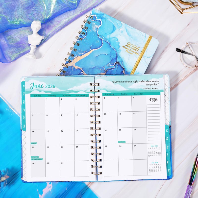 Coboll 2026 Planner - Planner 2026, January - December Weekly and Monthly Planners, 8.5" x 6.4", with Elastic Closure + Back Pocket + Thick Paper - Image 2
