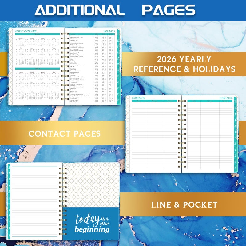 Coboll 2026 Planner - Planner 2026, January - December Weekly and Monthly Planners, 8.5" x 6.4", with Elastic Closure + Back Pocket + Thick Paper - Image 5