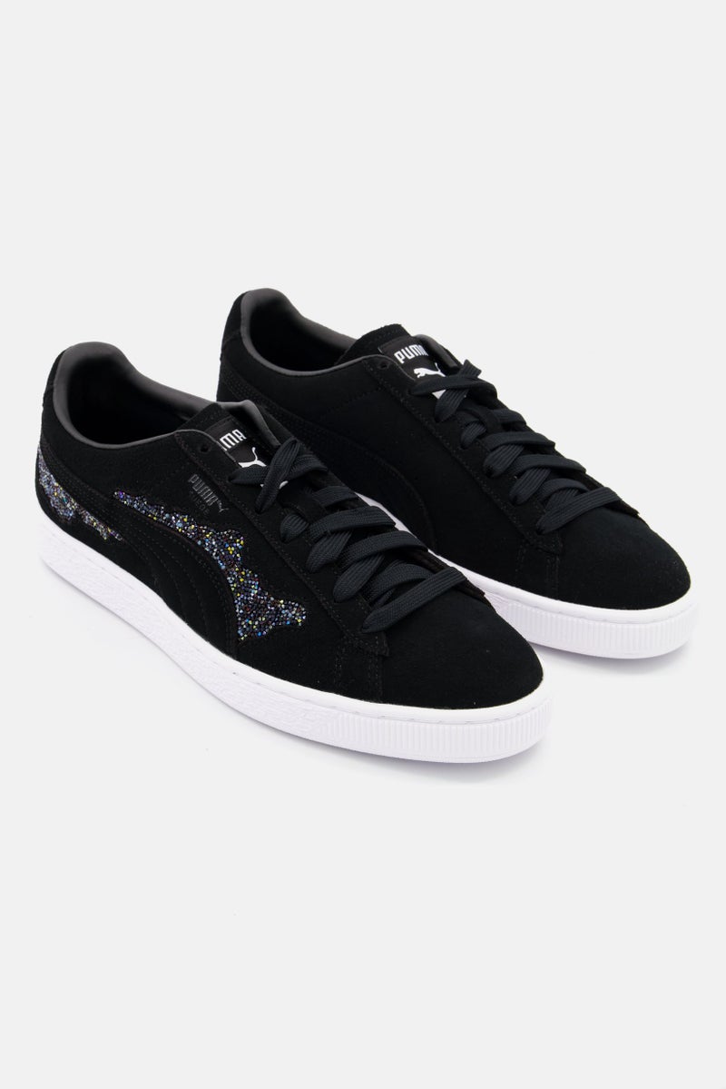 PUMA Women Suede Swarovski Lace Up Outdoor Sports Shoes, Black - Image 1
