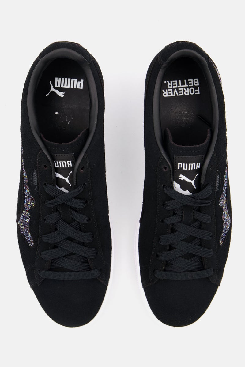 PUMA Women Suede Swarovski Lace Up Outdoor Sports Shoes, Black - Image 4
