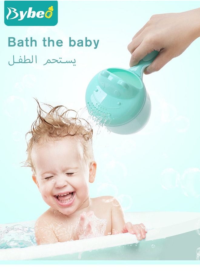 Bybeo - 3PCS Baby Silicone Adjustable Shower Cap + Infant Bath Washing Hair Shampoo Cup + Toddler Hairs Scalp Massager Shampooing Brush - Image 1