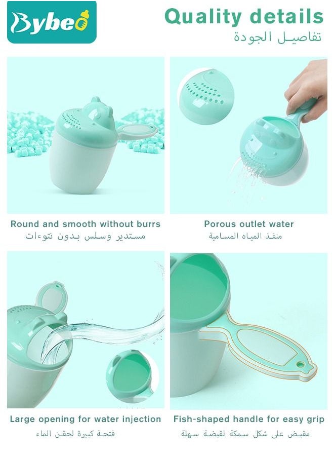 Bybeo - 3PCS Baby Silicone Adjustable Shower Cap + Infant Bath Washing Hair Shampoo Cup + Toddler Hairs Scalp Massager Shampooing Brush - Image 1