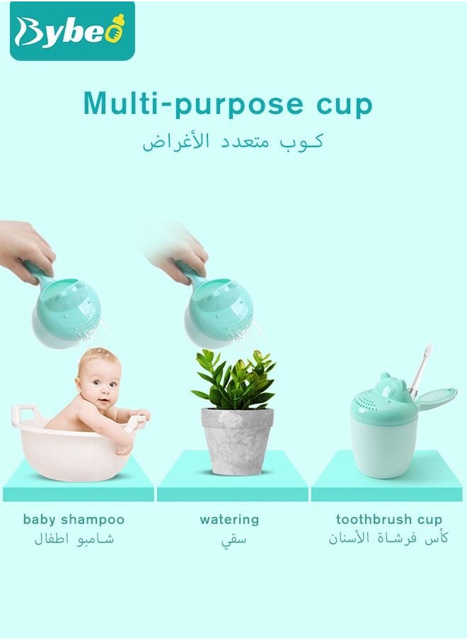 Bybeo - 3PCS Baby Silicone Adjustable Shower Cap + Infant Bath Washing Hair Shampoo Cup + Toddler Hairs Scalp Massager Shampooing Brush - Image 1