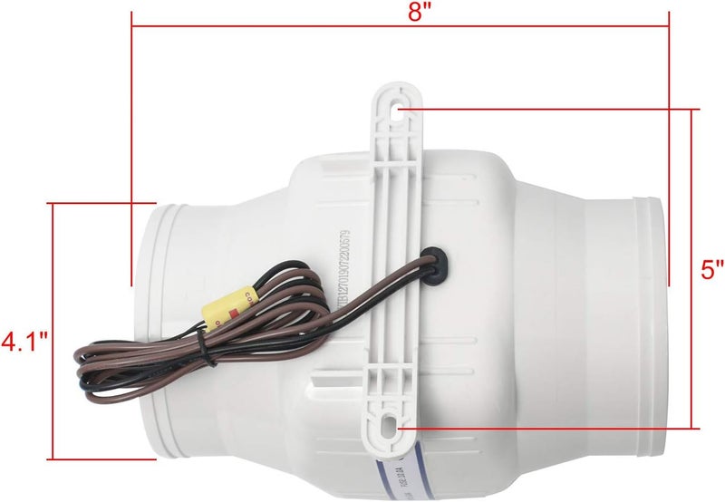 NovelBee 12V 270CFM Electric 4" in-Line Marine Bilge Air Blower with Six Blade Fan Maximize Air Flow and Efficiency - Image 2