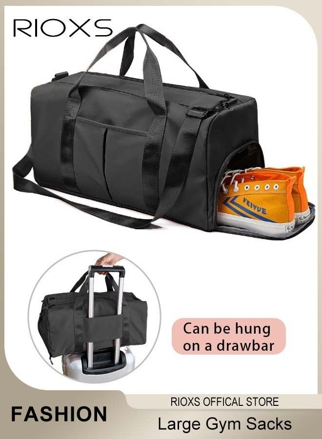 RIOXS Gym Sacks,Gym Bag With Shoes Compartment,Portable Handbag/Shoulder Bag, For Men Womenl,Large Capacity Luggage Bag For Fitness Travel Sport Yoga,Outdoor Sport Duffel Bag  - Image 1