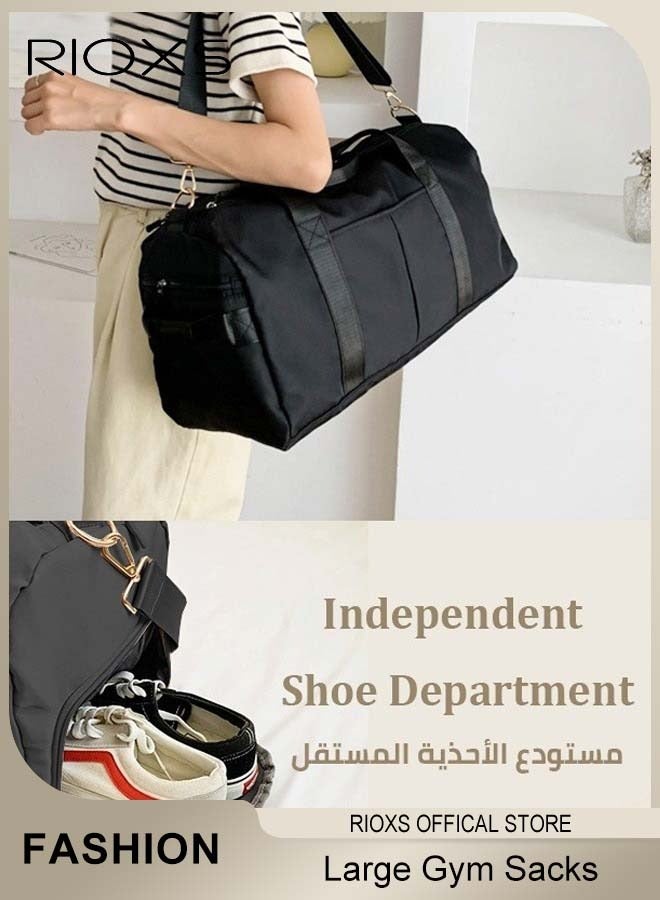 RIOXS Gym Sacks,Gym Bag With Shoes Compartment,Portable Handbag/Shoulder Bag, For Men Womenl,Large Capacity Luggage Bag For Fitness Travel Sport Yoga,Outdoor Sport Duffel Bag  - Image 2