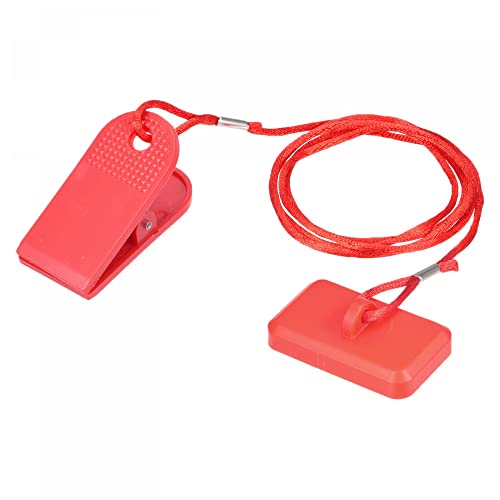 uxcell Fitness Magnet Key, 46x28mm Rectangle Shell, 15mm Dia. Magnet Safety Lock for Most Treadmill, Red - Image 1