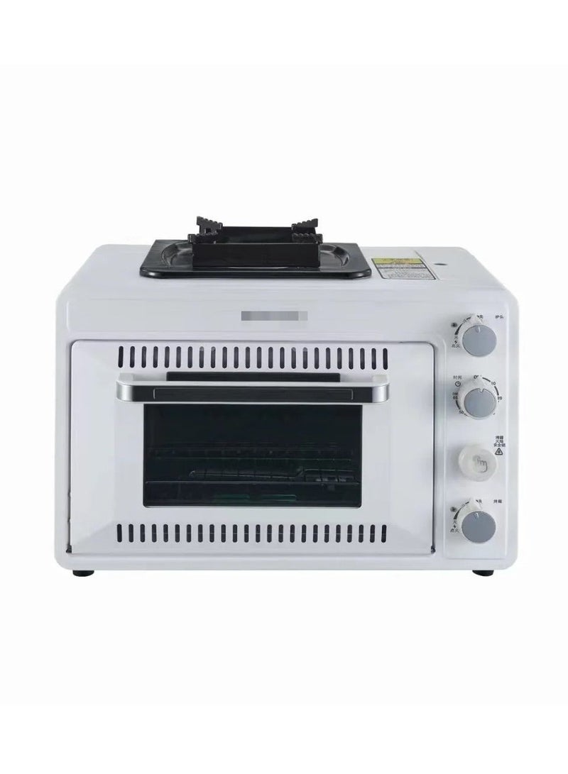 فرن غاز محمول خارجي بسعة 25 لتر مع موقد – جهاز متعدد الوظائف للخبز، القلي، الطهي والشوي – مثالي للبيتزا، التوست، الدجاج والمزيد - Image 5