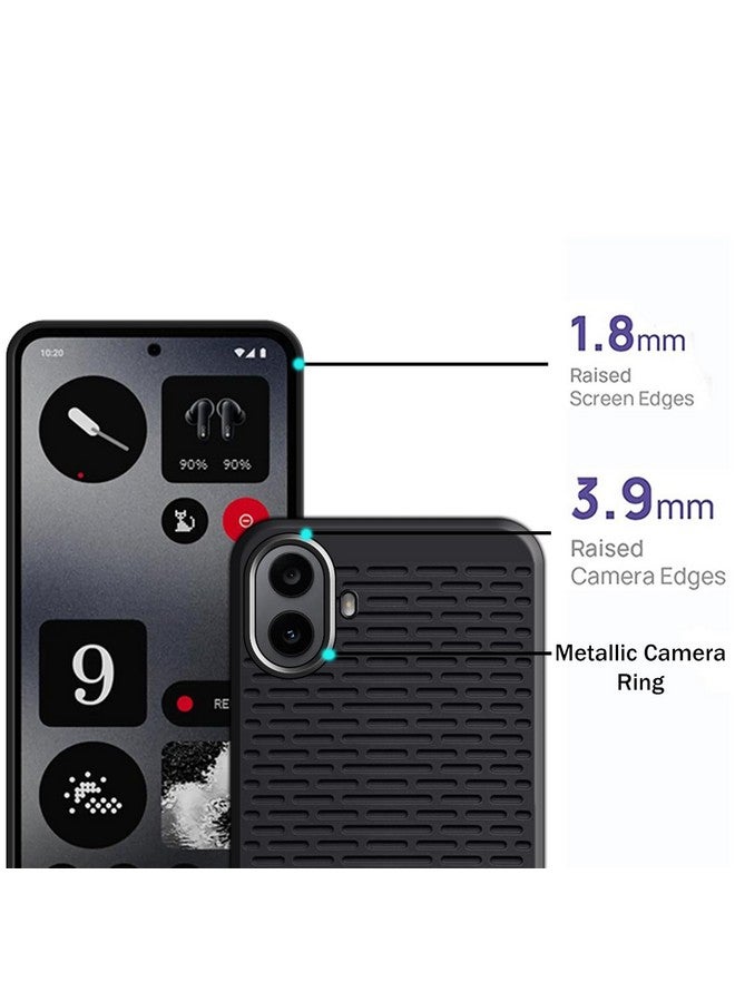 hello zone غلاف خلفي فاخر مصمم من هالو زون CMF لهاتف ناثينغ 1 مع حماية الكاميرا - أسود - Image 2
