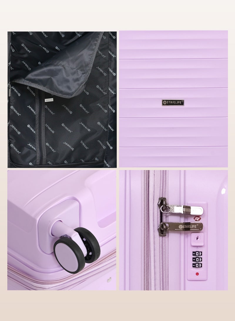 Luggage Set 3 Pieces PP Hard Side Bag 360 Degree Spinner Wheels Trolley Luggage Set With TSA Lock 20/24/28 Inches