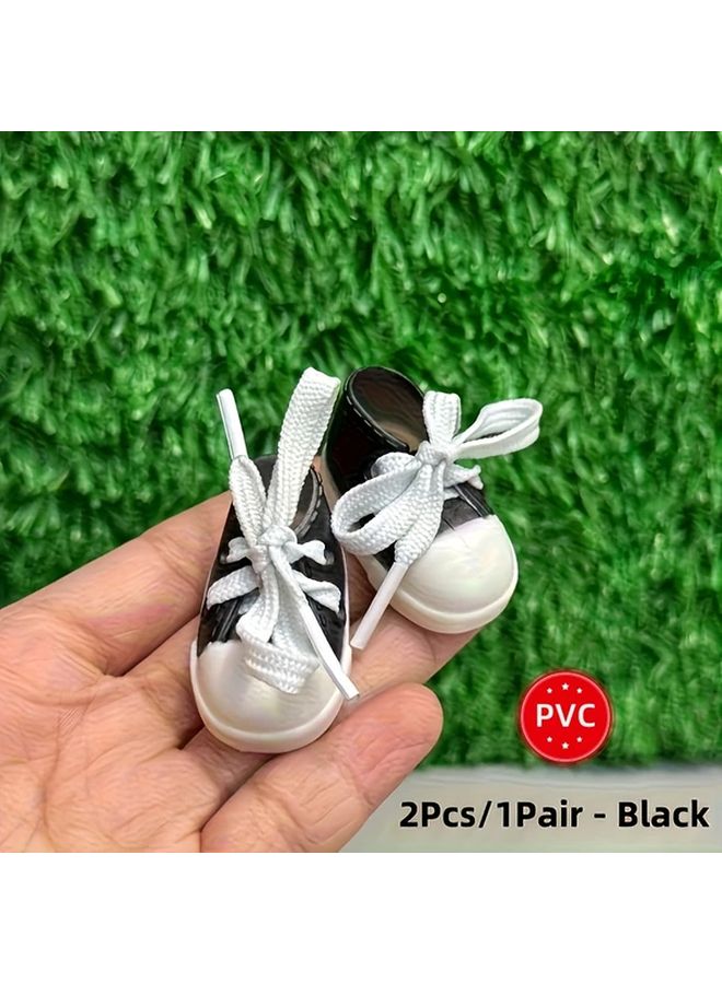 2pcs Black Mini Sneakers Doll Decoration Photography Accessory Collectible Toy House Ornament Holiday Gift - Image 5