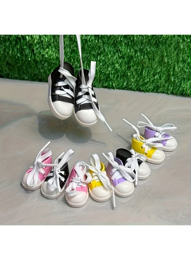 2pcs Black Mini Sneakers Doll Decoration Photography Accessory Collectible Toy House Ornament Holiday Gift - Image 1