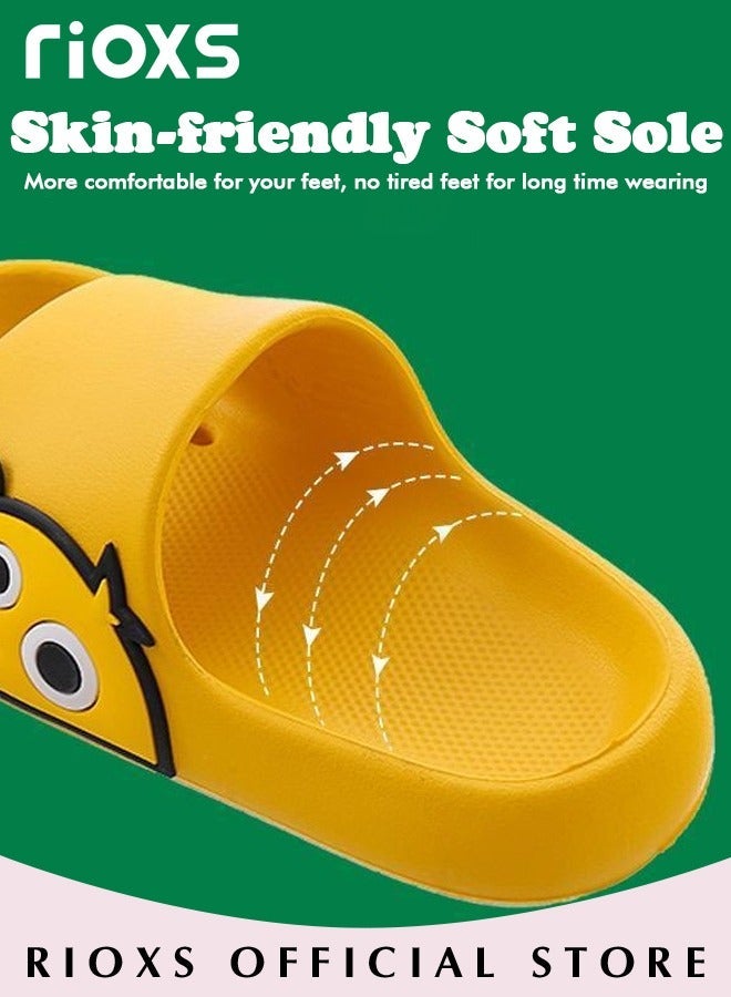 Kids Cloud Slippers with Duck Patterns, Lightweight Soft Sole Open Toe Slide Sandals for Boys and Girls, Anti-Slip Quick Dry Pool Beach Slides, Comfortable Cartoon Slip-on Shower Slippers Bedroom Shoes, Summer Indoor Outdoor Shoes for Beach, Pool, Bathroom or on Hot Days, Perfect Gift for Childre, Yellow - Image 5