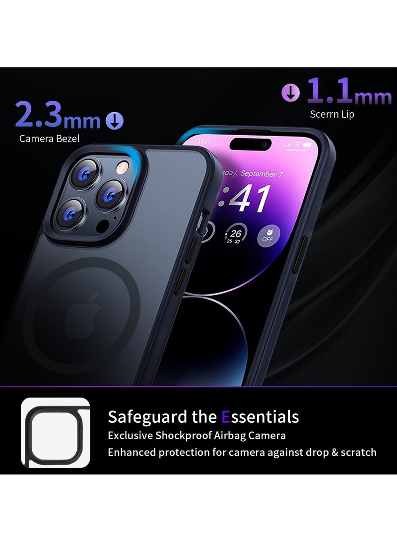 iPhone 14 Pro Max Case Cover Compatible with Magsafe Magnetic Designed Shockproof Case Translucent Matte Protective Cover Back Hard Cases with Magnet for iPhone 14 Pro Max Case Black  - Image 4