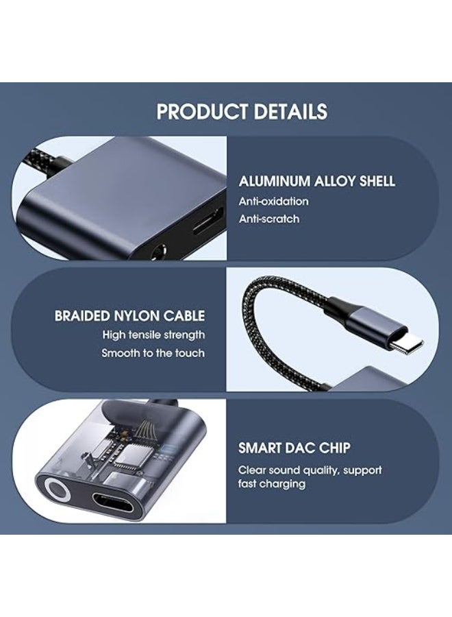 USB-C to 3.5mm Audio & 60W PD Charging Adapter – 2-in-1 Hi-Fi DAC Headphone Converter – Compatible with Galaxy S23/S22, iPad Pro, Xiaomi, Pixel 6/7  - Image 5